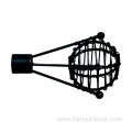 Wrought Iron Bird's Nest Head Curtain Rod Black